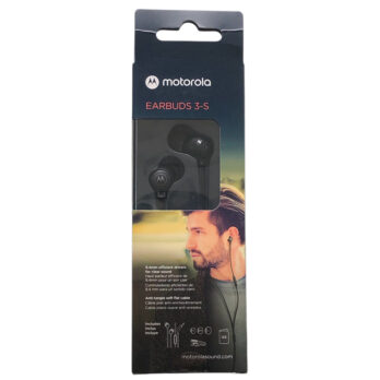 Auriculares Motorola Earbuds 3-s In-ear Wired Mic Manos Libres Color Negro Entrada 3.5mm