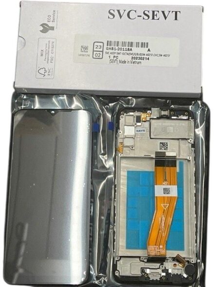 Modulo Samsung Service Pack A02S Con Marco- Negro