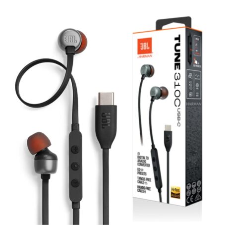 Auricular JBL con Cable, Control De Volumen Tune 310c USB-C Negro
